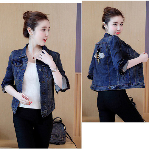 Áo Khoác Jean Nữ Thêu Ong - NK330